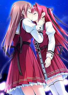 少女编织爱的画布图片